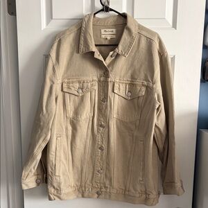 Madewell Women’s The Oversized Trucker Jacket Wet Sand Denim Size L